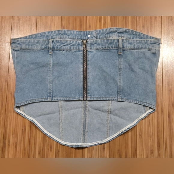 💚 NWT PrettyLittleThing Plus Jean Corset - Picture 4 of 5